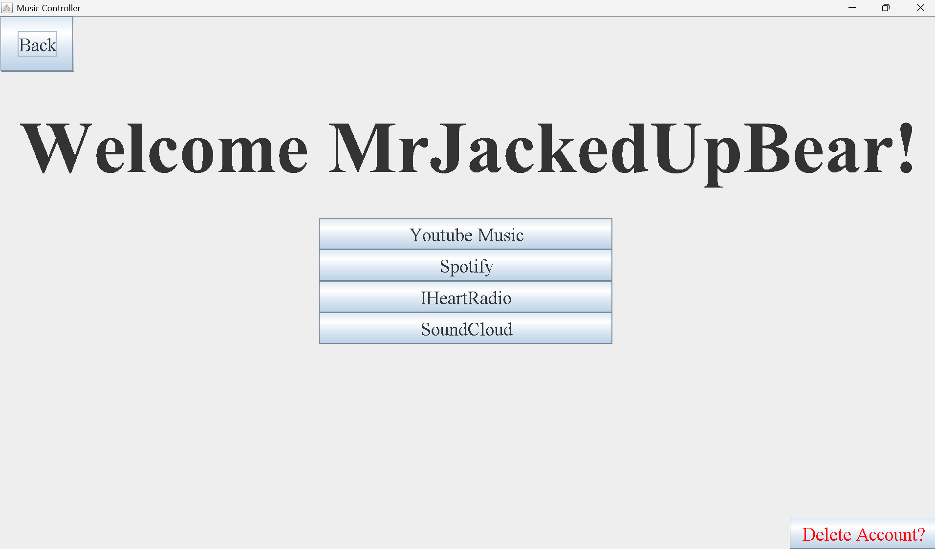 Music Controller Music Page